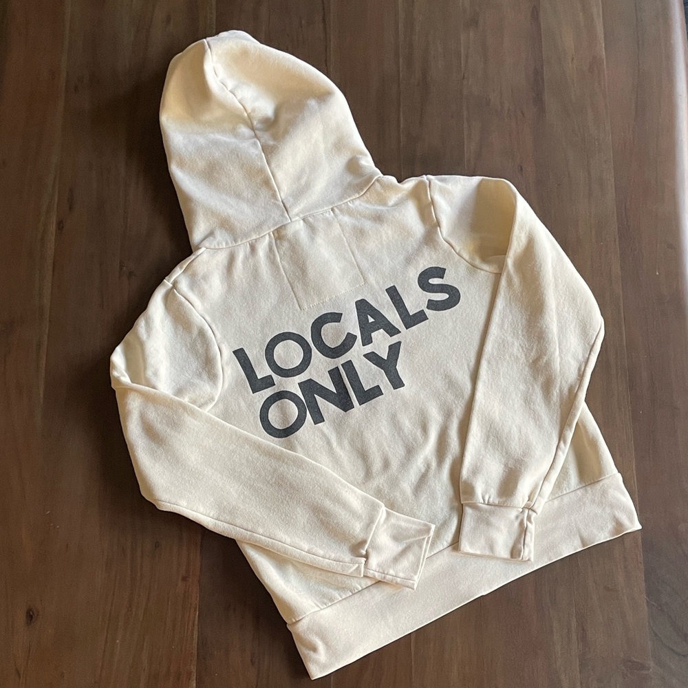 Aviator Nation Locals Only Hoodies size small vintage white